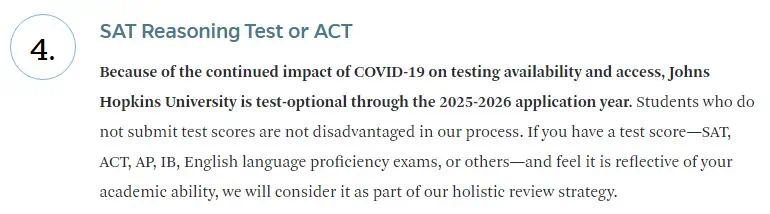 johns hopkins test optional admissions Summit Prep