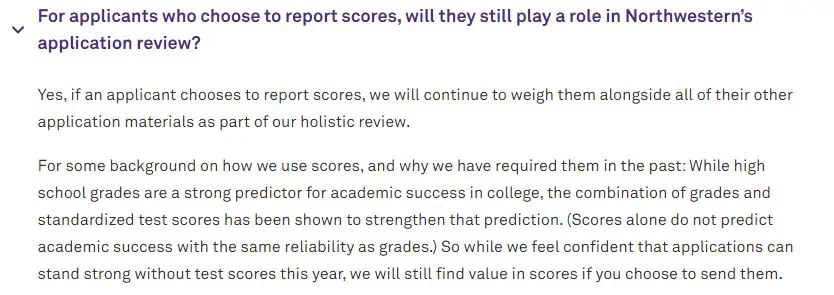 northwestern 3 test optional admissions Summit Prep